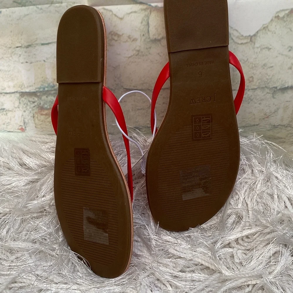 New J. Crew Fire Cracker Red Flip Flops - Picture 7 of 7
